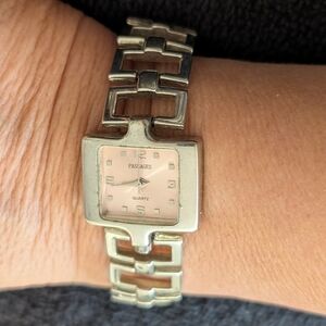 Panache Women's Quartz Watch Pink Dial Silver 8" Band